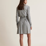 Basic Double Layer Wrap Robe|Heather Grey