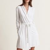 Basic Double Layer Wrap Robe|White